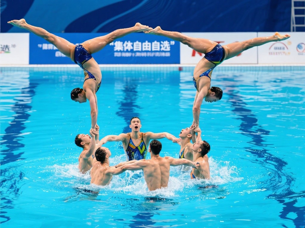 花样游泳世界杯总决赛：集体自由自选巅峰对决